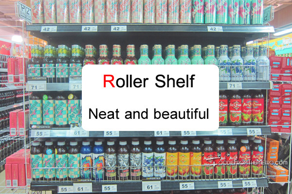 plastic display roller shelves